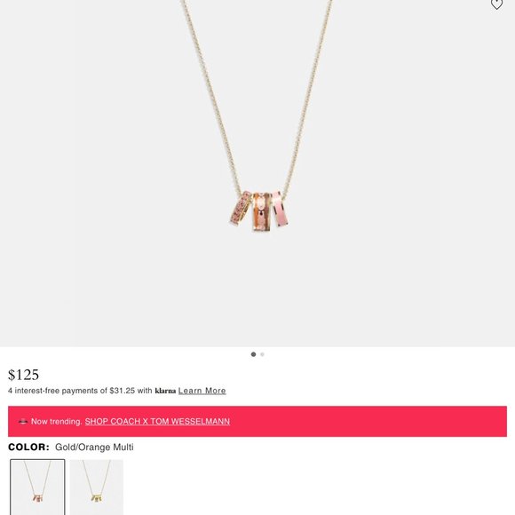 BRAND NEW COACH SIGNATURE ENAMEL PINK MULTI / GOLD NECKLACE - Picture 4 of 10